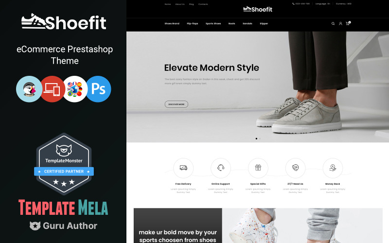 Shoefit - Tema de PrestaShop para Tienda de Zapatos y Accesorios de Moda