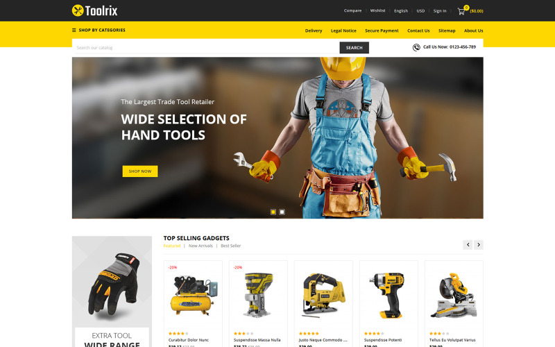 магазин инструментов тема prestashop