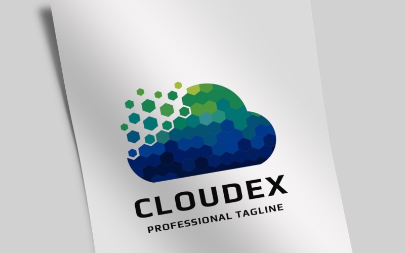 Pixel Cloud Logo Şablonu