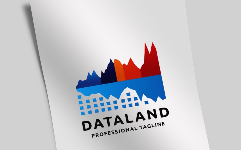 Шаблон логотипа Data Land
