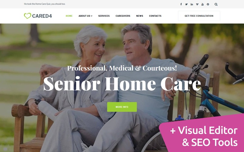 Cared4 - Szablon Moto CMS 3 dla Senior Care
