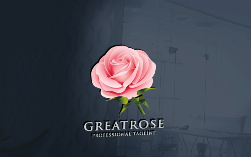 Grote roos Logo sjabloon