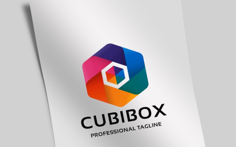 Modèle de logo de boîte cubique
