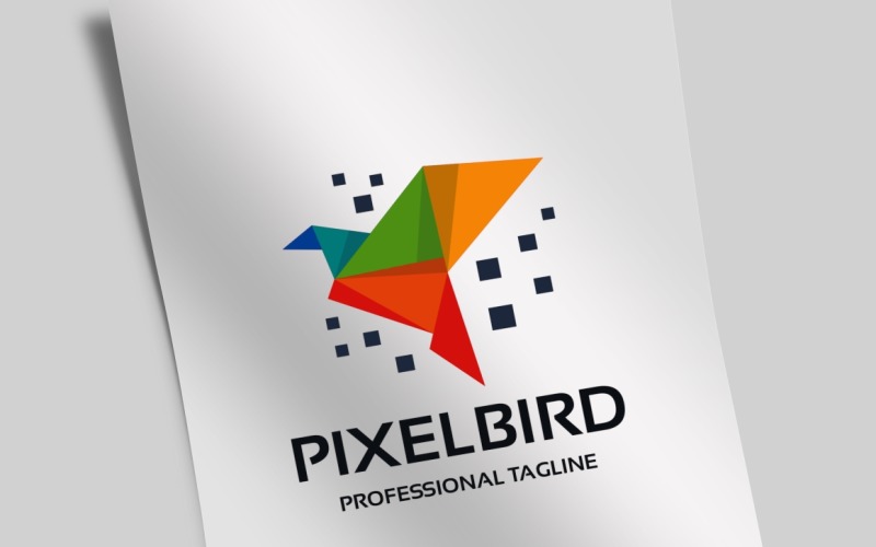 Download Шаблон логотипа "Pixel Bird Logo Template" / Pixel Bird Logo Template - Шаблон логотипа на тему графика abstract,bird,bird logo,birdy,brand,branding,data,daycare,edgy,environment,flight,fly,fun,funny,identity,light,mascot,matrix,nature,parrot