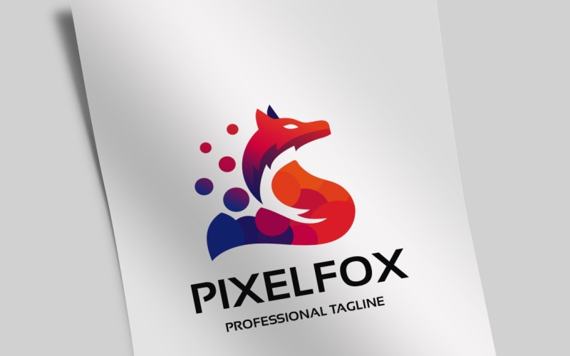 Szablon Logo Pixel Fox