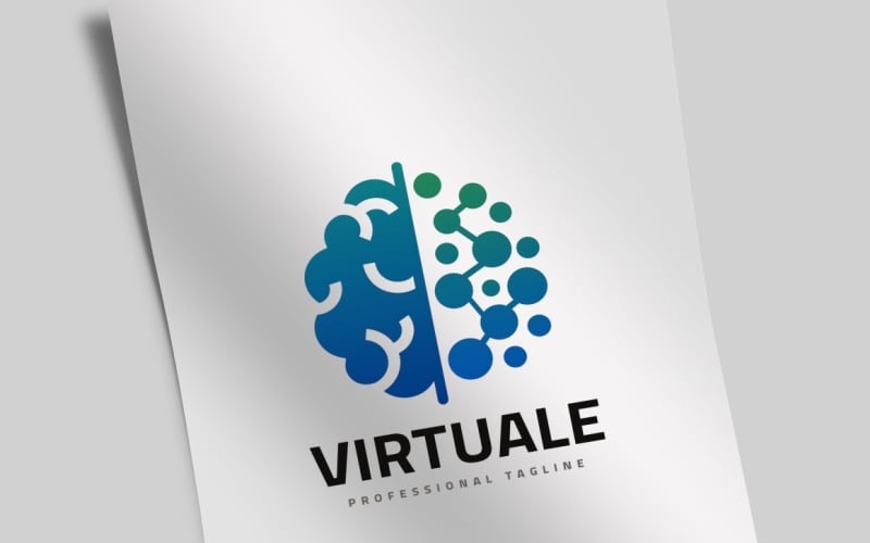 Download Шаблон логотипа "Virtual Human Brain Logo Template" / Virtual Human Brain Logo Template - Шаблон логотипа на тему графика artificial,augmented reality,brain,brainstorm,brand,branding,consultant,creation,creative,creativity,digital,double,engineer,entertainment,face,head,human,intelligence,media,mind