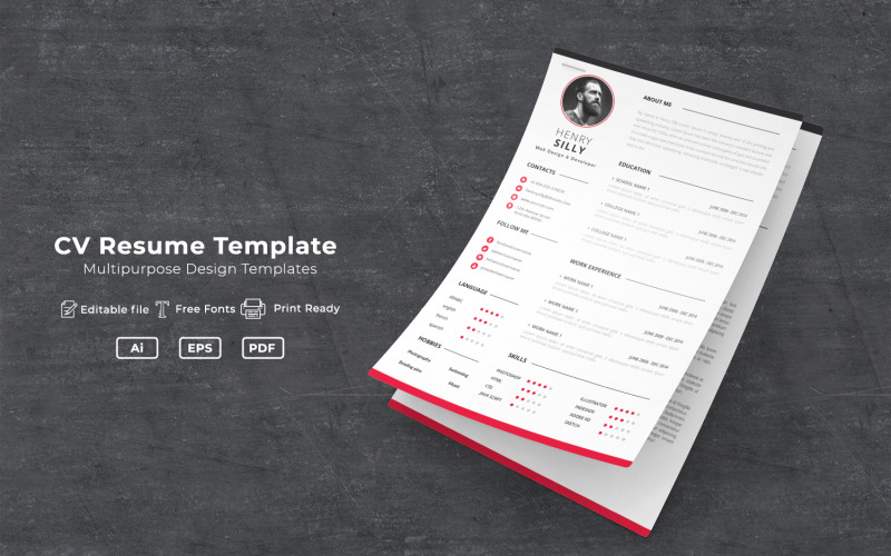 Download Резюме "Henry Silly - Web Design &amp; Developer CV Resume Template" / Henry Silly - Web Design &amp; Developer CV Resume Template - Резюме на тему графика business,jop,resume,graphics,cv,logo,application,company,corporate,branding,identity,trademark,individuality,letterhead,id,infographic,design,template,cv template,elegant