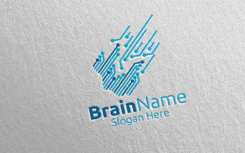 Cerveau humain avec modèle de logo Think Idea Concept 62