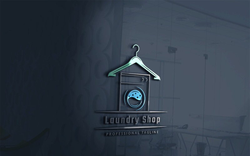Modelo de logotipo de lavanderia