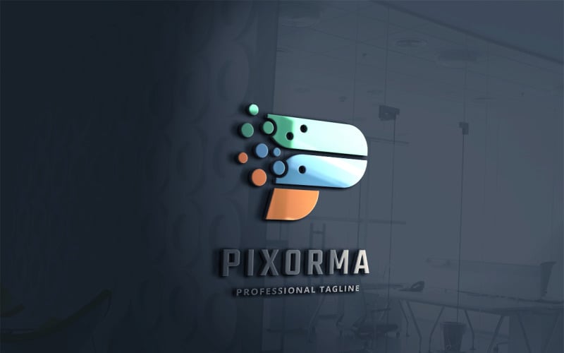 Download Шаблон логотипа "Pixel Performance Letter P Logo Template" / Pixel Performance Letter P Logo Template - Шаблон логотипа на тему графика agency,blue,brand,branding,business,clean,company,data,identity,it,letter,matrix,modern,p letter,performance,pixel,power,powerpoint,print ready,pro