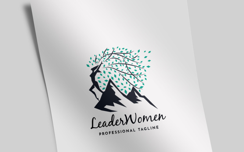 Plantilla de logotipo de mujeres líderes