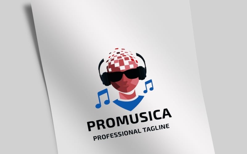 Download Шаблон логотипа "Professional Music Logo Template" / Professional Music Logo Template - Шаблон логотипа на тему графика bold,brand,branding,business,clean,clear,communication,computer,dj,ear,electronic,head,headphones,human,identity,it,listening,music,print ready,professional