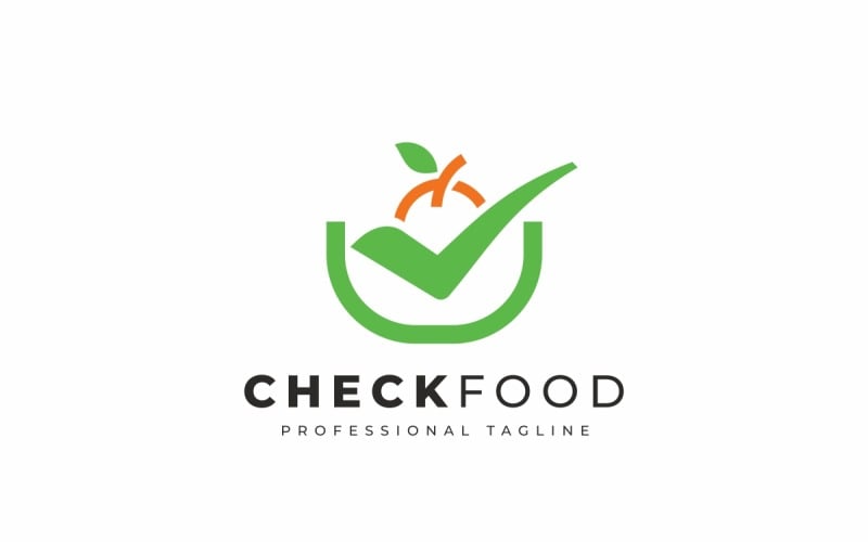 Download Шаблон логотипа "Check Food Logo Template" / Check Food Logo Template - Шаблон логотипа на тему графика agency,approve bar,bio,blog,business,cafe,check,company,corporate,delivery,dinner,eat,food,fork,good,healthy,identity,logo,lunch,order