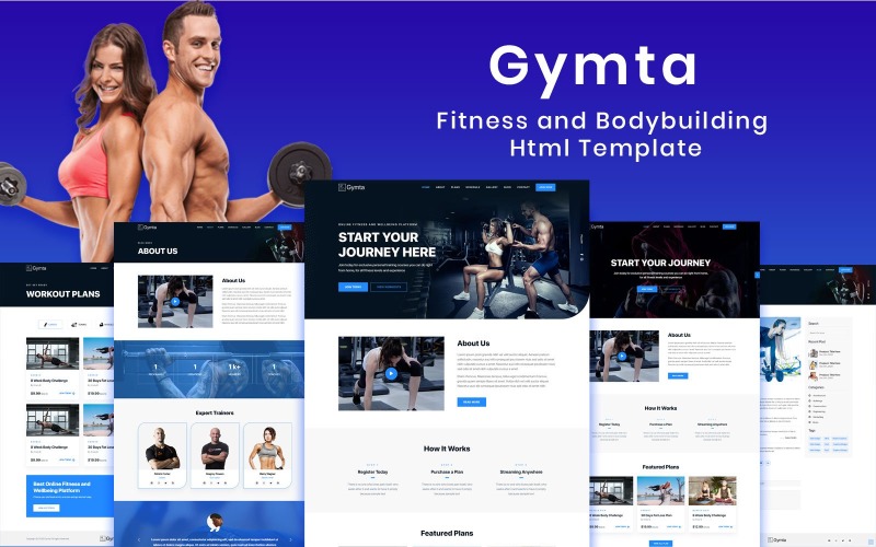 Gymta - Fitness & Bodybuilding HTML-webbplatsmall