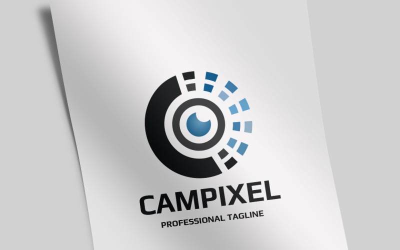 Камера піксель C лист логотип шаблон