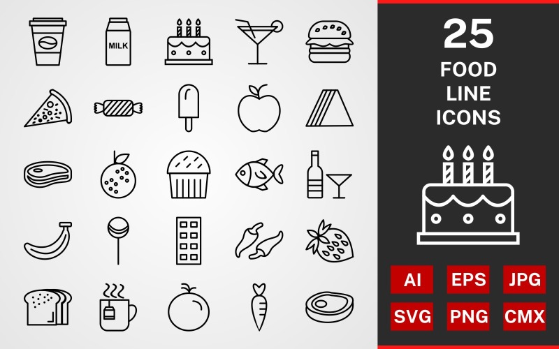 Sada ikon FOOD LINE PACK