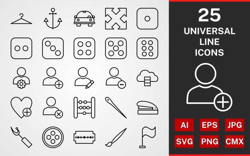 25 Універсальний набір іконок LINE PACK