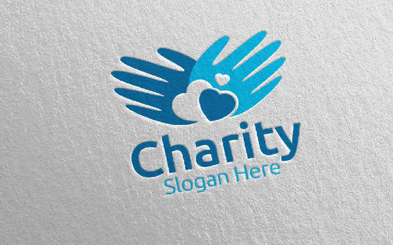 Charity Hand Love Design 4 Logo Template