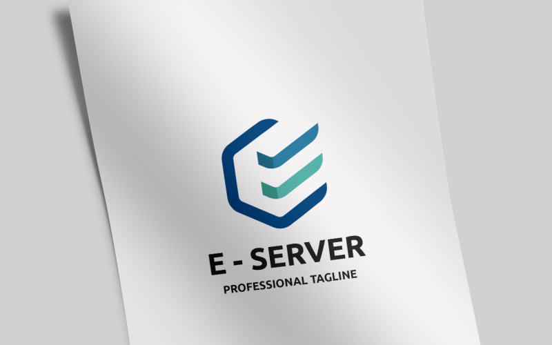 Download Шаблон логотипа "E - Server Letter E Logo Template" / E - Server Letter E Logo Template - Шаблон логотипа на тему графика architecture,arrow,blockchain,box,computer,connection,cube,data,deposit,development,digital,e letter,e logo,geometric,hexagon,host,hosting,letter e,logo e,media