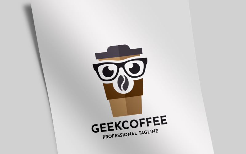 Geek Coffee Logo Template