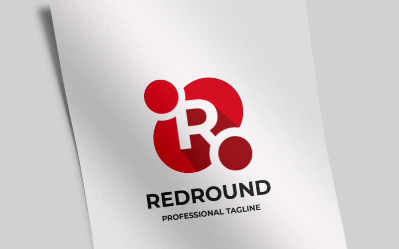 Modèle de logo rond rouge lettre R