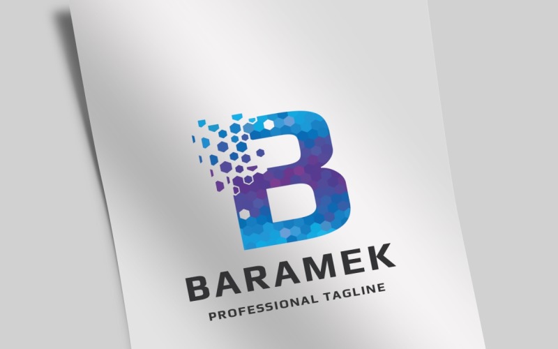 Шаблон логотипа буква B бета-данных
