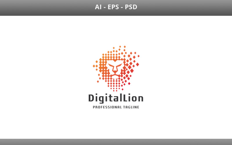 Шаблон логотипа цифрового льва Pro