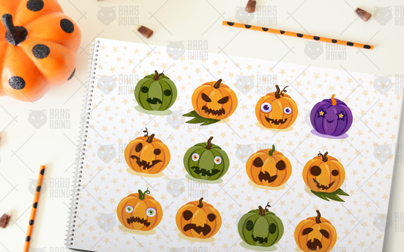 Halloween Pumpkins Set - Illustration