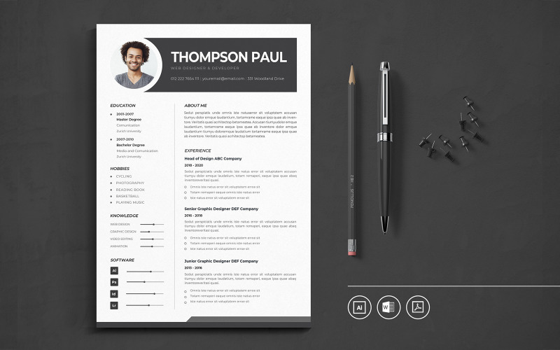 Download Резюме "Minimalist CV Vol.11 Resume Template" / Minimalist CV Vol.11 Resume Template - Резюме на тему графика resume,cv,minimalist,professional,modern,elegant,minimal,business,hiring,company,job,entrepreneur,illustrator,word,corporate