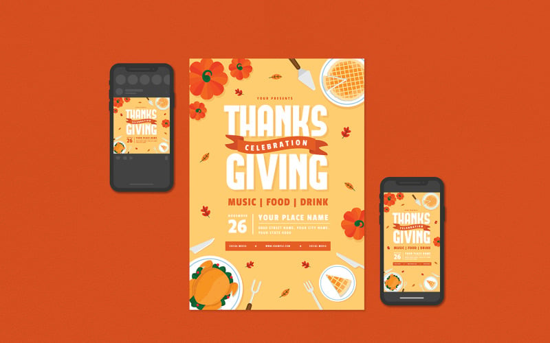 Thanksgiving Flyer Set - Corporate Identity Template
