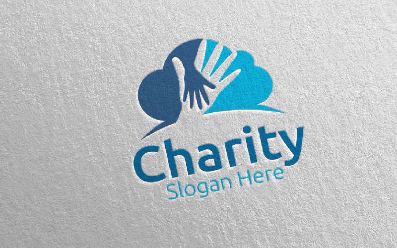 Cloud Charity Hand Love 23 Logo Template