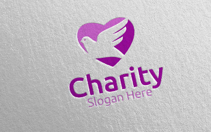 Modèle de logo Dove Charity Hand Love 61