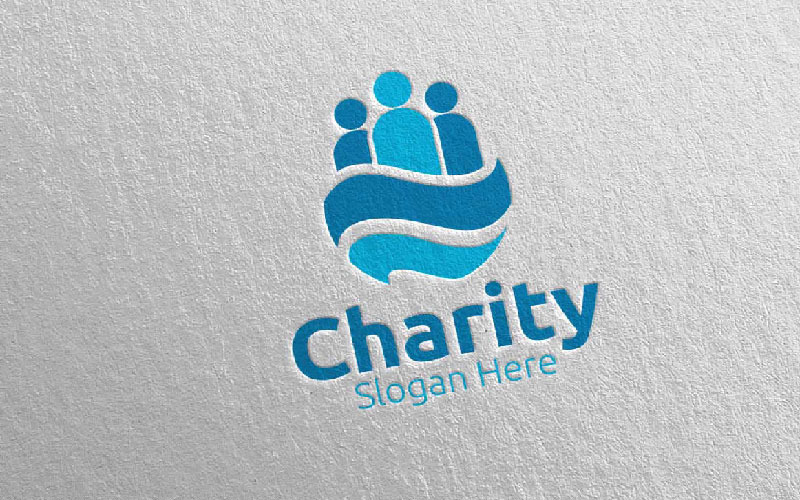 Szablon Logo Global Charity Hand Love 29