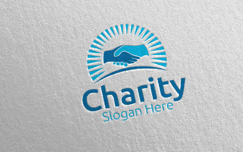 Modèle de logo charity hand love 73