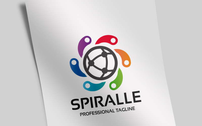 Modello di logo del mondo a spirale