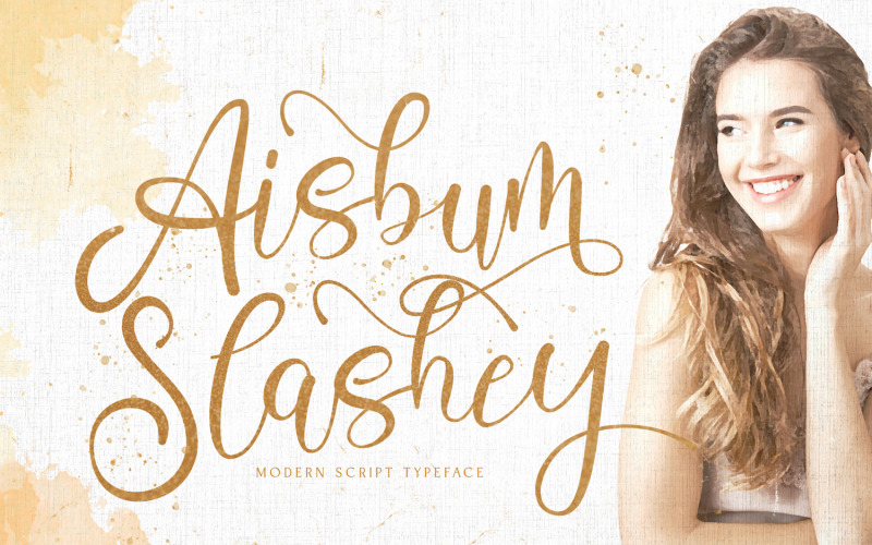 Aisbum Slashey - Carattere corsivo moderno