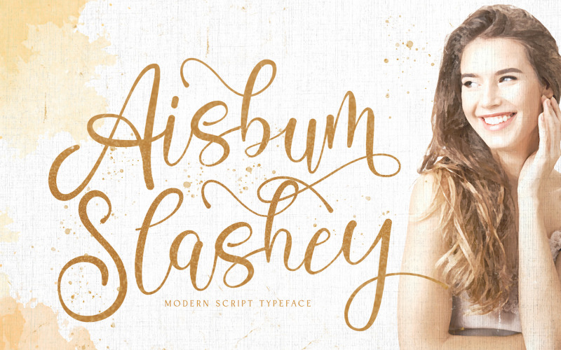 Aisbum Slashey - Modern cursief lettertype