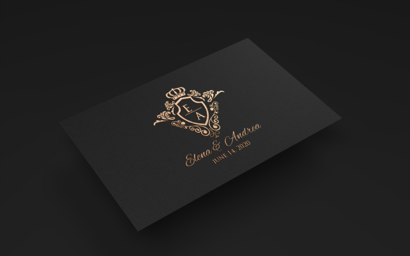 Modèle de logo de mariage Vintage Crest