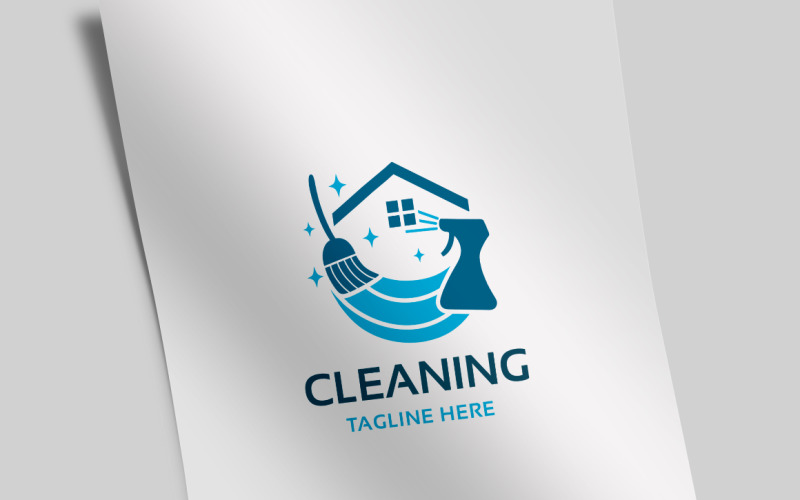 Шаблон логотипа уборка дома