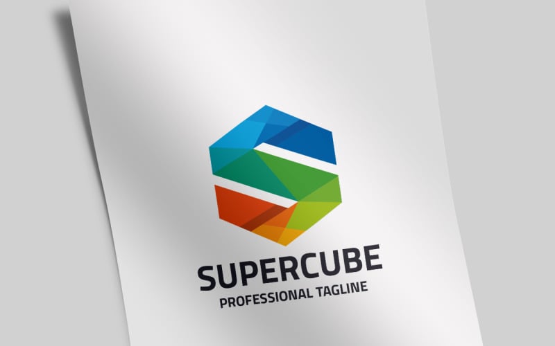 Супер куб логотип шаблон