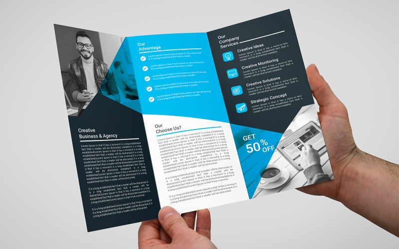 Download Фирменный стиль "Trifold Brochure - Corporate Identity Template" / Trifold Brochure - Corporate Identity Template - Фирменный стиль на тему графика advertising,brochure,ad,business,clean,company trifold,corporate,creative,design,elegant,magazine,trifold,bifold