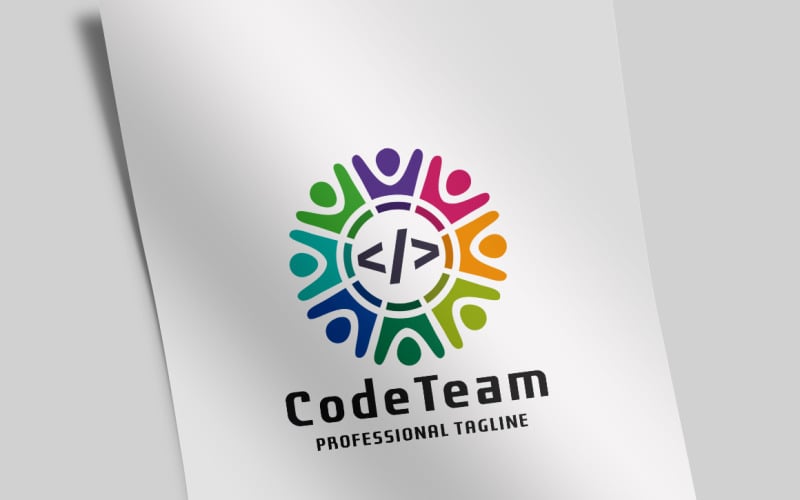 Download Шаблон логотипа "Code Team Logo Template" / Code Team Logo Template - Шаблон логотипа на тему графика app,brand,branding,business,code,coding,developing,development,engineer,engineering,firm,group,identity,language,professional,programmer,programmers,simple,source,studio