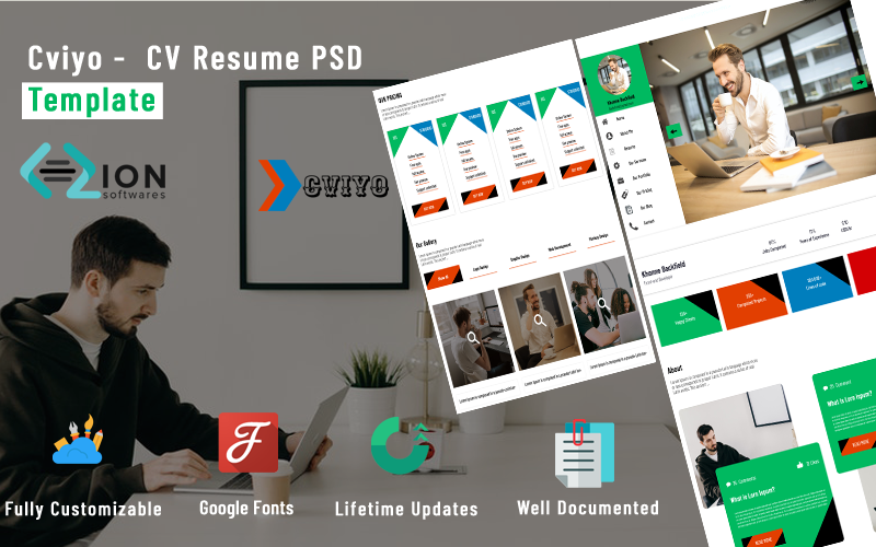 Cviyo - CV folytatása PSD sablon