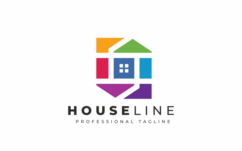 Download Шаблон логотипа "House Colorful Logo Template" / House Colorful Logo Template - Шаблон логотипа на тему графика architecture,art,art gallery,charity,child,children s foundation,children s hospital,creative,eco house,ecological,ecology,farm,green home,handmade,happy,home,home staging,house,house finder,