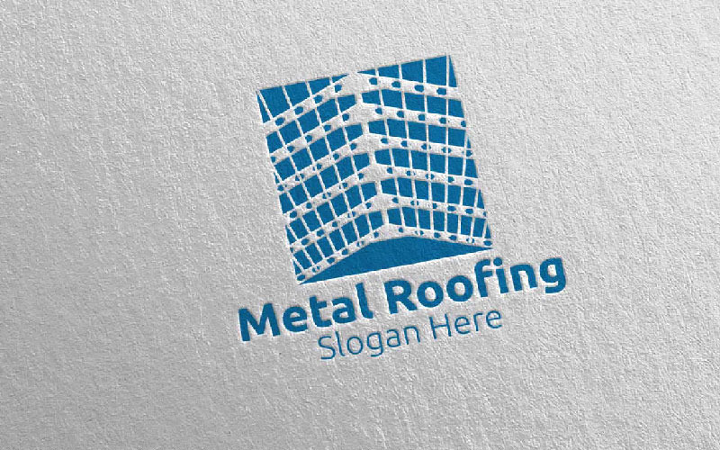 Download Шаблон логотипа "Real Estate Metal Roofing 10 Logo Template" / Real Estate Metal Roofing 10 Logo Template - Шаблон логотипа на тему графика metal,roofing,logo,real estate,aluminium,zinc,galvalume,property,renovation,repair,construction,contractor,fix,handyman,architecture,screw,steel,coated,tile