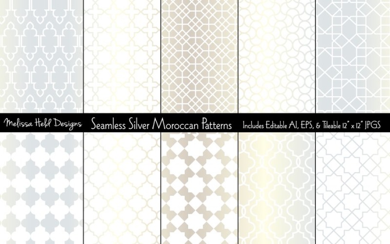 Sömlös marockansk silvermönster