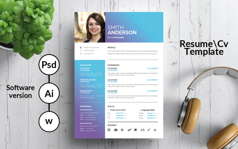 Szablon CV projektanta UX / UI