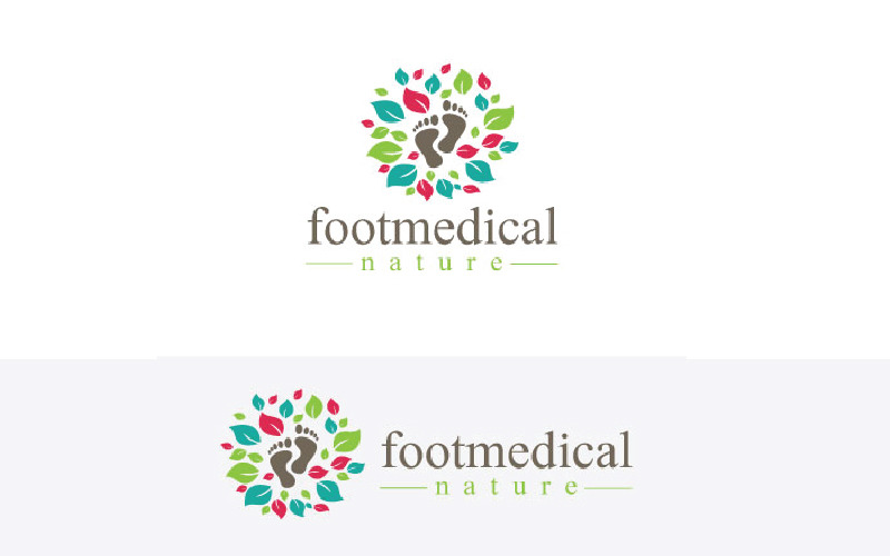 Download Шаблон логотипа "Foot Medical Nature Logo" / Foot Medical Nature Logo - Шаблон логотипа на тему графика ankle,beauty,care,clean,clinic,cross,foot,footstep,health,healthy,hospital,leg,logo template,paramedic,podiatrist,professional,medical
