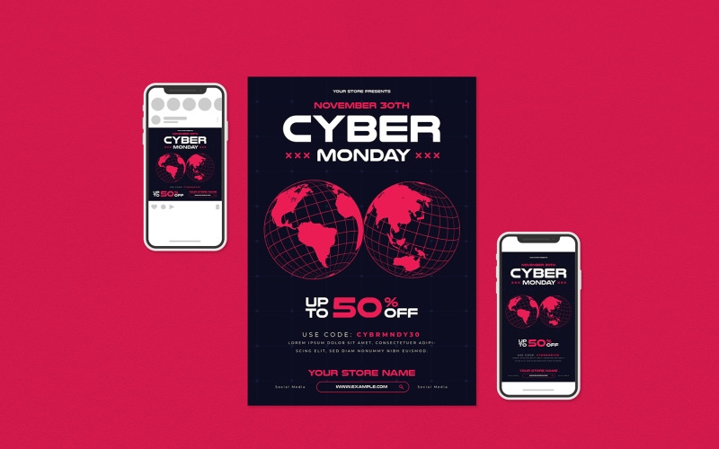 Cyber Monday Flyer Set - Corporate Identity Template