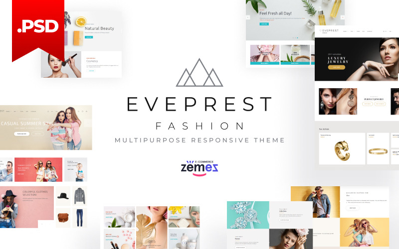 Download PSD шаблон "Eveprest Multipurpose Fashion Website PSD Template" / Eveprest Multipurpose Fashion Website PSD Template - Адаптивный PSD шаблон на тему магазин белья fashion store,fashion design,elegant clean boutique,women fashion,fashion accessories,lingerie store,clothing store,accessories,jewelry,bra shop,clean design,minimalist design,responsive desi